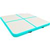 Mokuyary Tappetino gonfiabile da ginnastica con pompa, 200 x 200 x 10 cm, in PVC, verde, materasso da allenamento per Tumbling, uso familiare, yoga, danza, ginnastica