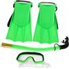 FRCOLOR Set Snorkeling con Maschera Antiappannamento e Pinne in Pvc 30-35 Verde per Immersioni e Esplorazioni Subacquee Sicure e Divertenti