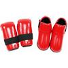 TAIZhiChen Guanti Protettivi da Taekwondo Bordo Nero Parapiedi da Taekwondo Stile Stivaletto Aperto Parastinchi e Paranocche , Rosso , XS