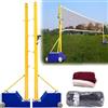 Generic Set di pali da pallavolo portatili con ruote e rete, regolabili da 1,5 a 2,1 m, resistenti, per spiaggia o parco, adulti e bambini