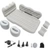 Wswqop Materasso Gonfiabile per Auto, Sedile Posteriore, Letto Portatile per Adulti, Pompa Elettrica, Materasso da Campeggio, Letto per Monovolume, per Ester, Beige