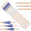 ACCMOS ID 4,2 mm Spine 600 700 800 Freccia da Caccia Tipo di Legno Albero della Freccia Etichette Blu 4 Pollici Piuma Blu Bianca Frecce da Pratica 26-31 Pollici 6 Pezzi (29inch, Spine 800)