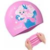 HAPZUR Cuffia Piscina Bambina Silicone Sirena - Impermeabile, Anti-Cloro e Protezione Capelli Lunghi. Cuffia Nuoto Confortevole per Ragazza in Piscina e Mare.