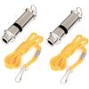 TOPTIE 2 PCS Fischietti per Polizia Metropolitana, Fischietto Guida Metal Scout, Fischietto di Sicurezza con Cordino