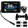 Caswynlife Display LCD per bicicletta elettrica per controller Kt Lcd8Hu 24V-48V Schermo colorato Connettore USB impermeabile Velocità in tempo reale Codice di errore Pannello Abs Nero