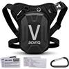 ROVIQ Marsupio da gamba moto unisex, borsa gamba moto 2 scomparti espandibile 10-16 cm, EVA/PU semirigida resistente agli schizzi, 2 ICE card e moschettone, pouch edc - accessori moto