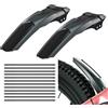 Dhqkqg Parafango MTB,2 Pcs Parafango Bici in Fibra di Carbonio, Mud Guard con 12 Fascette Cavi,Parafanghi Anteriori e Posteriori Universali per Mountain Bike,Quick Release per Biciclette 20-29 Pollici