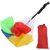 YUKOFE Ombrello di Resistenza colorato per Bambini Sicuro Allenamento Non Fisico Paracadute da Corsa per attività Sportive per Bambini Rosso Giallo Blu Verde Abbinamento 1,25x0,65 m