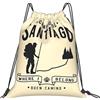 World of Pilgrims Camino de Santiago - Sacca da ginnastica con motivo pellegrino, borsa sportiva con coulisse, per pellegrini, escursionismo e tempo libero, 34 x 42 cm