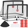 Beutyal Porte da Calcio per Giardino, Porta da Calcio per 120x90cm, Porticine Da Calcio con Aste In Fibra di Vetro e Reti di Alta Qualità, Bullseye e Borsa per Giardino e Gioco per Interni