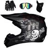 EVGATAVAB Gioventù Bambini Integrali Casco Motocross, con Occhiali Guanti Maschera, Unisex Moda Fuori Strada Corsa Moto Karting Caschi, Discesa Enduro BMX MTB ATV Dirt Bike Incidente Casco(DD,M/54-55CM)