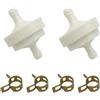 Strongthium Filtro carburante ID in linea da 6,3 mm, ricambio per Briggs Stratton Craftsman Toro 394358s 56679 394358 394358S 7014359YP 56679MA x2 con morsetti carburante x4