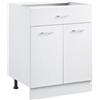 VEVOR Mobiletto Pronto da Montare con Cassetto, Mobiletto Base con Cassetto non Assemblato da 600 x 477 x 816 mm con Ante a Chiusura Ammortizzata e Ripiano Regolabile, per Ufficio Domestico
