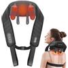 COMFIER Massaggiatore cervicale 6D, massaggiatore senza fili per spalle e collo con 2 livelli di riscaldamento, rivestimento lavabile, massaggio profondo, regalo per mamma e papà