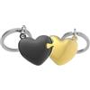 O meta[l]morphose METALMORPHOSE MTM306-01 - Portachiavi Duo di cuori neri e dorati, Nero, dorato., L, Taglia unica