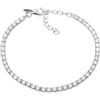 Louis Ciocchetti dal 1887 Bracciale Tennis Bianco Acciaio con Zirconi 5A da 2mm, Gioiello Elegante per Donna uomo, misura regolabile 16+4cm, anallergico, Idea Regalo
