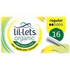 Lil-Lets - Tamponi organici regolari non applicatori | 16 tamponi regolari | Flusso leggero a medio