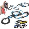 AGM MASTECH Set di pista da corsa, tram ad alta velocità, set a doppia pista con 4 slot car da corsa con licenza, 2 comandi manuali, parti della pista e contatore giri, 8,4 m di lunghezza