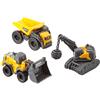 Dickie Toys Dickie - Volvo Micro Builders, Grigio-Giallo, Confezione 3 pz cm.9, + 3 Anni, 203722009