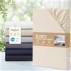 Bedsure Lenzuolo con Angoli 90x200cm - Microfibra Oeko-TEX Fino a 30cm per Letto a Molle e Materassi Spessi, Traspirante e Asciugatura Rapida per l'estate, Lenzuolo Telo con Elastico, Beige