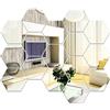 Frevoitna 16 pezzi Specchio Adesivo Acrilico Esagonale, Specchio Esagonale Argento 177×153×90mm, Specchi Decorativi da Parete Decorazioni per Casa Decorazione, Soggiorno, Camera da Letto