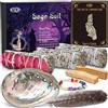 ZPQAODI Salvia Californiana 3 Bundles, Abalone Shell 13cm Piuma in confezione regalo anti-stress, 2 bastoni Palo Santo 11cm Incenso naturale da bruciare, purificazione kit di incenso