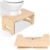 DBAATTZ Sgabello da Toilette in Bambù, 40x21x18cm Sgabello Da Toilette in legno, Portata 100 kg, Sgabello da Toilette Pieghevole, Pedana WC a Forma di C con Cuscinetti Antiscivolo, Per Regolare la Postura