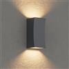 Klighten Applique Esterni/Interni LED, Lampada da Parete Alluminio GU10 Su Giù bianco caldo 3000K 10W, Moderna Applique da Esterno IP65 per corridoio cortile soggiorno giardino, Antracite