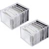 DEEDPF 2 contenitori pieghevoli per vestiti, cassetti organizer con 7 scomparti per pantaloni, jeans, leggings, magliette - Colore bianco