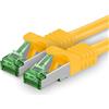 1aTTack.de Cat.7 Cavo di Rete 5m - Giallo - 1 Pezzo - Ethernet LAN Cat.7 SFTP Spina RJ45 Cat6a 10 Gbit/s Compatibile con Cat5 Cat6 Cat6a Cat8 per Switch Router Modem Patchpanel