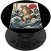 Catzilla Great Wave Art Japanese Giant F Ukiyo-e Kaiju Gatto Gigante Onda Arte Giapponese Mostro Felino PopSockets PopGrip Adesivo