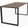 Centro Negozi Scrivania cm140x80 Top Noce Gamba ad Anello Nera