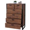 Mendler Cassettiera credenza HWC-A27 Metallo Legno MDF 6 cassetti 115x80x40cm Rovere