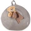 MISIOO Fodera per pouf per bambini per animali di peluche - Contenitore per giocattoli & Bean Bag in un unico - Tessuto a corda, lavabile, con chiusura lampo - Organizzatore per la cameretta dei