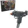 JAMARA CADA 402902 Pistola meccanica Micro Uzi Bricks, mattoncini di fissaggio per armi, set di personaggi, mattoncini da costruzione, azionare il grilletto e sparare le freccette, bulloni di