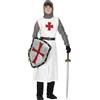 FIESTAS GUIRCA Costume da templare medievale (14-16 anni), con cappuccio, casacca, cintura e pantaloni, costume da cavaliere per Halloween, carnevale e feste d'epoca, ideale per adolescenti