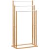 Easycomfort Portasciugamani a 3 Sbarre in Bambù , Design Leggero e Portatile, 48x25.8x94 cm, color Legno