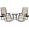 Totò Piccinni Set Bistrot 2 Sedie Sdraio GRAVITY e Tavolino pieghevole in textilene (Beige)
