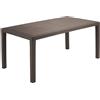PROGARDEN - Tavolo da giardino Rettangolare Joker Moka Linea Rattan - h72x138x78 cm