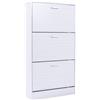CASA COLLECTION - Scarpiera 3 ante in MDF Effetto Legno Bianco h120x63x24 cm