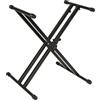 QUIK LOK - QL/746 Supporto Professionale a X per Tastiera, a Singolo Livello, Doppio Telaio, Con Sistema di Bloccaggio a Disco, Colore Nero