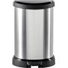 CURVER Pattumiera decorativa METALLICAL'S 20 L, nero/argento metallizzato, 30,3 x 26,8 x 44,8 cm