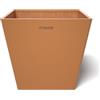 POTS&MORE Prismo 20 VP022003 - Vaso per piante da interni, ø 20 cm, forma quadrata, colore terracotta, altezza 18 cm, in plastica, per piante da appartamento