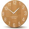 FLEXISTYLE Orologio da parete naturale, diametro effetto legno, 100% rovere, legno, moderno, soggiorno, senza ticchettio … (30 cm, bianco)