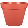 EDA - Vaso di fiori rotondo Toscana Ø 25 cm - Volume 6 L - Ø 25 x H.21 cm - Arancio Terra battuta