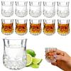 VIQIHEOE Set di 12 bicchierini da liquore in cristallo, 50 ml bicchierini per whisky, bicchierini da liquore, bicchierini in vetro, bicchieri senza piombo, per liquori tequila ouzo vodka (fondo tondo)