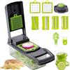 Luazvilkpsar Taglia Verdure Professionale, Mandolina per Verdure Affetta Verdure, 14 in1 Multifunzione Tritatutto Affettatrice Manuale, Tagliaverdure Manuale con 6 Lame in Inox, Grattugia da Cucina