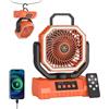 DoXtreme Ventilatore Portatile da Campeggio con Luce LED Ventilatore Ricaricabile USB 20000mAh - Ventilatore Silenzioso a Batteria per Tenda Viaggio Ufficio Auto - Mini Ventilatore Portatile con Gancio e Base