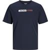 Jack & Jones Maglietta da Uomo Jjecorp Logo Tee Play SS O-n Noos Pls, Navy Blazer/Print:Play 5, 6XL