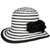 McBURN Cappello in Cotone Deronda Twotone Donna - Made Italy da Cloche Sole Primavera/Estate Estate - Taglia Unica Nero-Bianco Crema